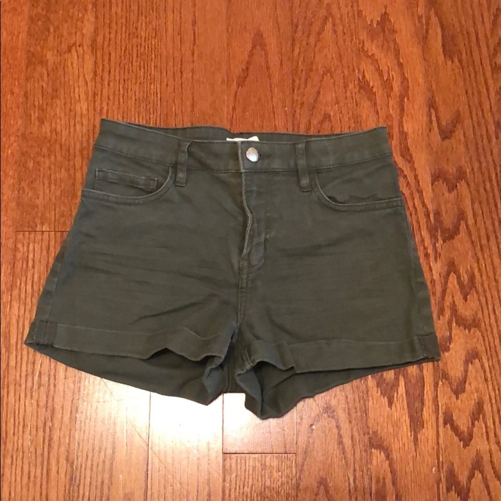Olive Green Jean Shorts